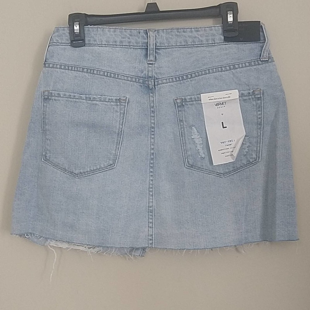 Vervet High Waist Asymmetrical Denim Skirt Large - Picture 4 of 8
